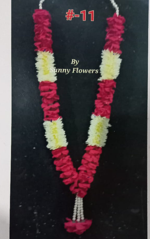 Royal Floral Mala – (1 pc) Velvet flowers & Plastic Fusion Finishing #-11