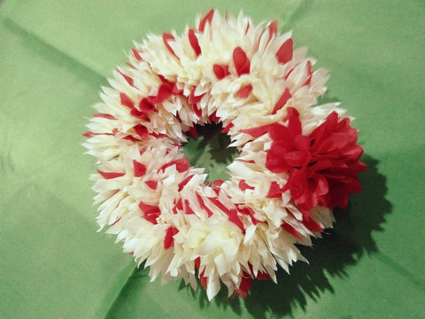 Artificial Hand Gajra in many different colours Made With Polyester fabric With White Pearl's (2pcs) #-HG06/8