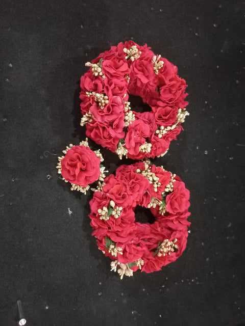 Premium Bridal Set – Imported Velvet Hand Gajras & Ring