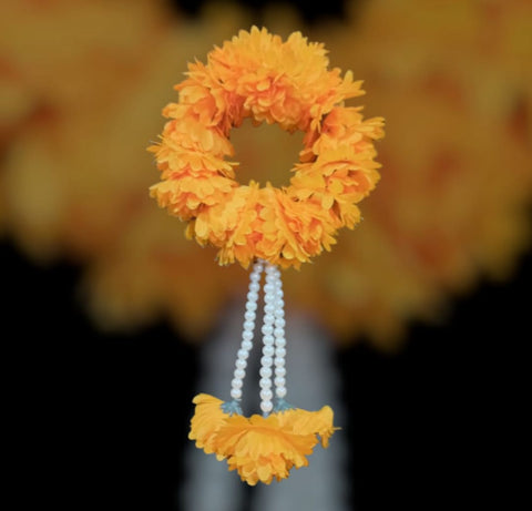 Artificial Flowers Hand Gajra 2pcs with white pearls Different colour available