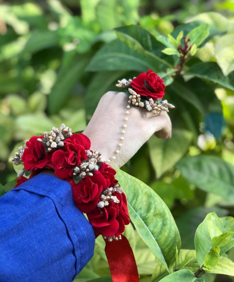 Artificial Flowers Hand Gajra with Ring (1 pcs) #- BJS04