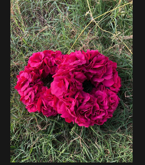 Artificial flower Hand Gajra Made With velvet Fabric (2pcs)