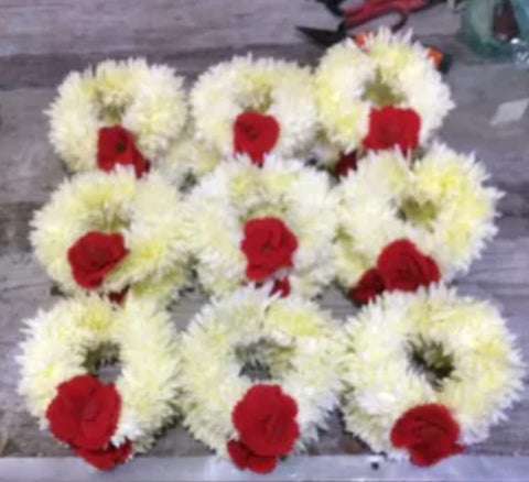 (12pcs) Artificial Flowers Hand Gajra use for wedding and multifunction #-HG02/8