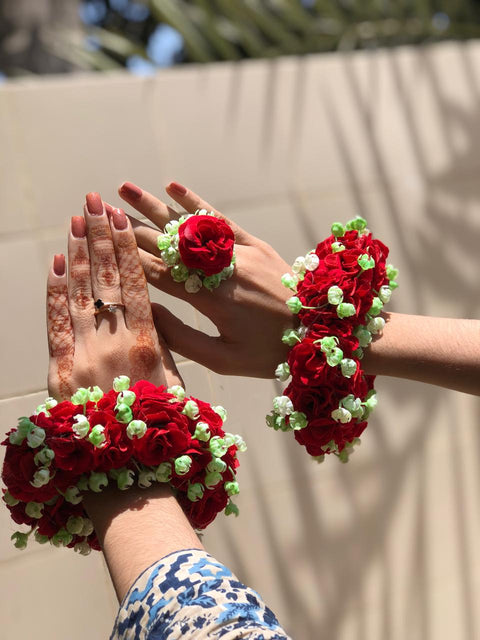 Artificial flowers bridal set made with velvet fabric #- BJS06
