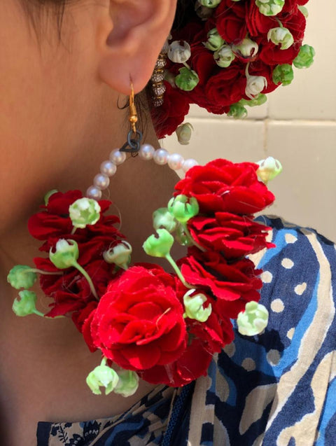 Artificial flowers bridal set made with velvet fabric #- BJS06