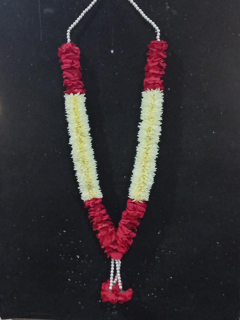 Royal Floral Mala – (1 pc) Velvet flowers #- M10