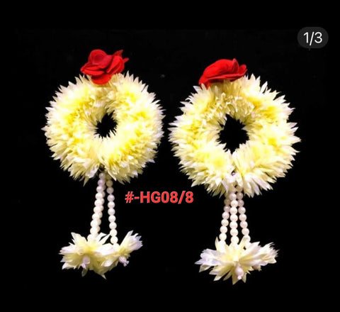 Polyester Fabric Artificial Gajra Set (2 pcs) #- 08/8