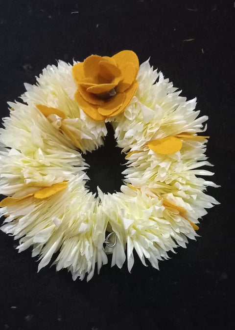 Artificial Flowers Hand Gajra off white with colourful flowers (2pcs) #HG-07/8