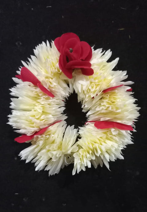 Artificial Flowers Hand Gajra off white with colourful flowers (2pcs) #HG-07/8