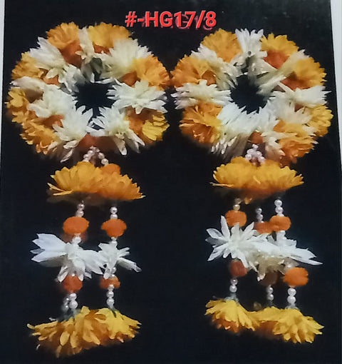 Artificial Flowers Hand Gajra with 3 flowers latkon(2pcs) #-HG 17/18