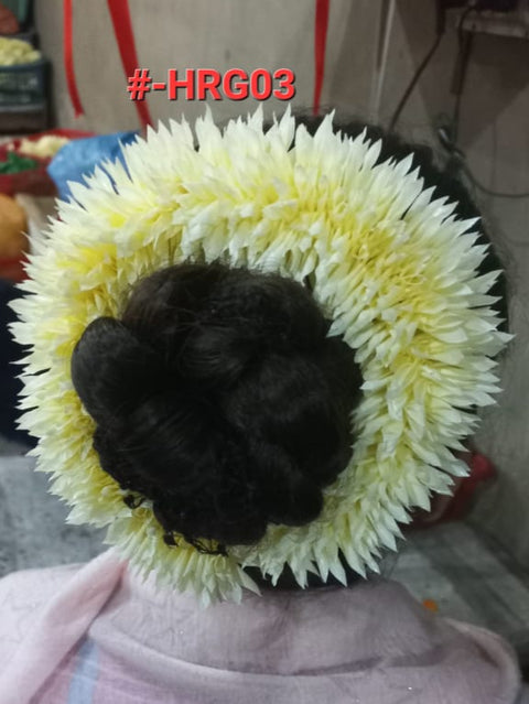 Artificial Flowers Hair Gajra with plastic metrail