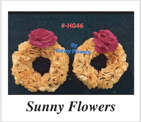 Artificial Flowers Hand Gajra Made with polyester fabric (2pcs) HG-#46