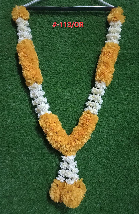 Royal Floral Mala – (1 pc) polyester Fabric flowers & Plastic Fusion Finishing #-M28