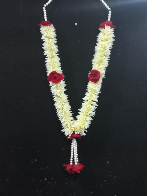 Artificial Flowers Mala – (1 pc) Velvet flowers & Plastic Fusion Finishing #- 19/18
