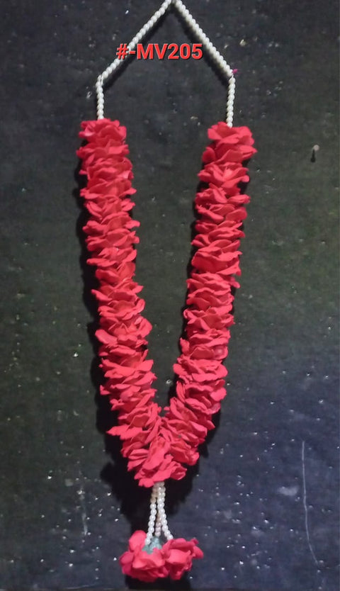 Artificial Flowers Garlands Mala/Haar in Red velvet Flowers #-MV205