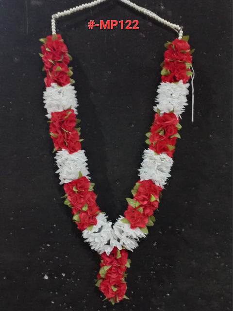 Artificial Flowers Stylish Garlands Mala -(1pcs) White & Red colours #-MP122