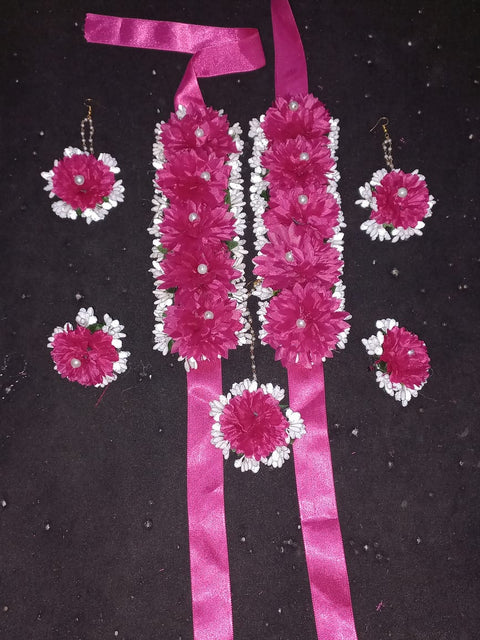 Artificial Flowers Bridal jewellary set used wedding and multifunction #- BJS18