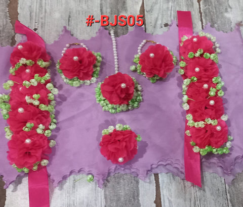 Artificial flowers Bridal jewellary set for used All Occasions #- BJS05