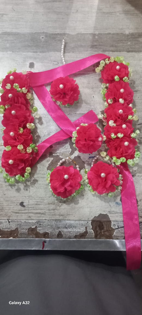 Artificial flowers Bridal jewellary set for used All Occasions #- BJS05