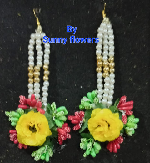 Artificial flowers Bridal Jewellery set in different colours #- BJS25
