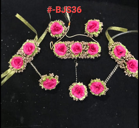 6(pcs)Artificial flowers Bridal Jewellery set #-BJS36