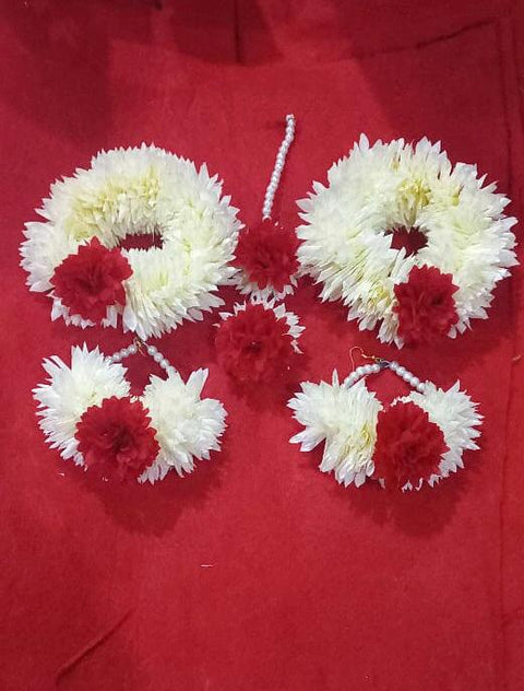 Bridal Artificial Flower Gajra Jewellery Set /Kangan / Bangles in different colour and used Multi fuction #-BJS01