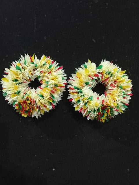 Artificial Hand Gajra in many different colours Made With Polyester fabric With White Pearl's (2pcs) #-HG06/8