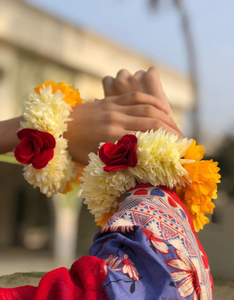 Royal Velvet Artificial Flowers Hand Gajra 2 pcs Set