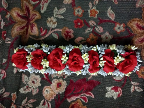 Stylish Velvet Flower Hair Gajra with imported Material Finish
