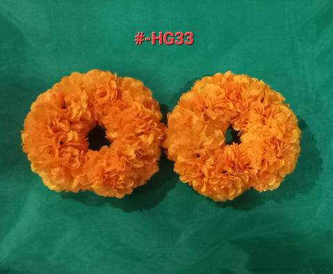 Artificial Flowers Hand Gajra Made with polyester fabric (2pcs)