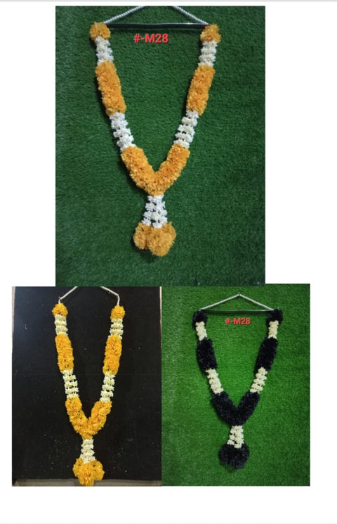 Royal Floral Mala – (1 pc) polyester Fabric flowers & Plastic Fusion Finishing #-M28