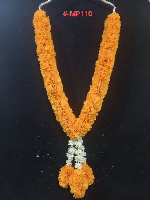 Floral Mala – (1 pc) Polyester & Plastic Fusion #- MP110