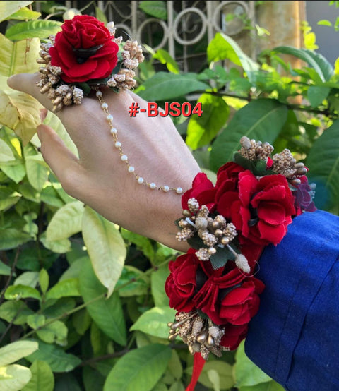 Artificial Flowers Hand Gajra with Ring (1 pcs) #- BJS04