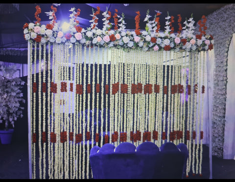 Artificial flowers jasmine style strings Back Drop for wedding, multiple occasions used
