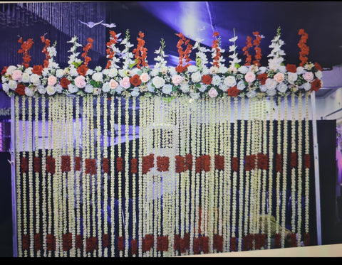 Artificial flowers jasmine style strings Back Drop for wedding, multiple occasions used